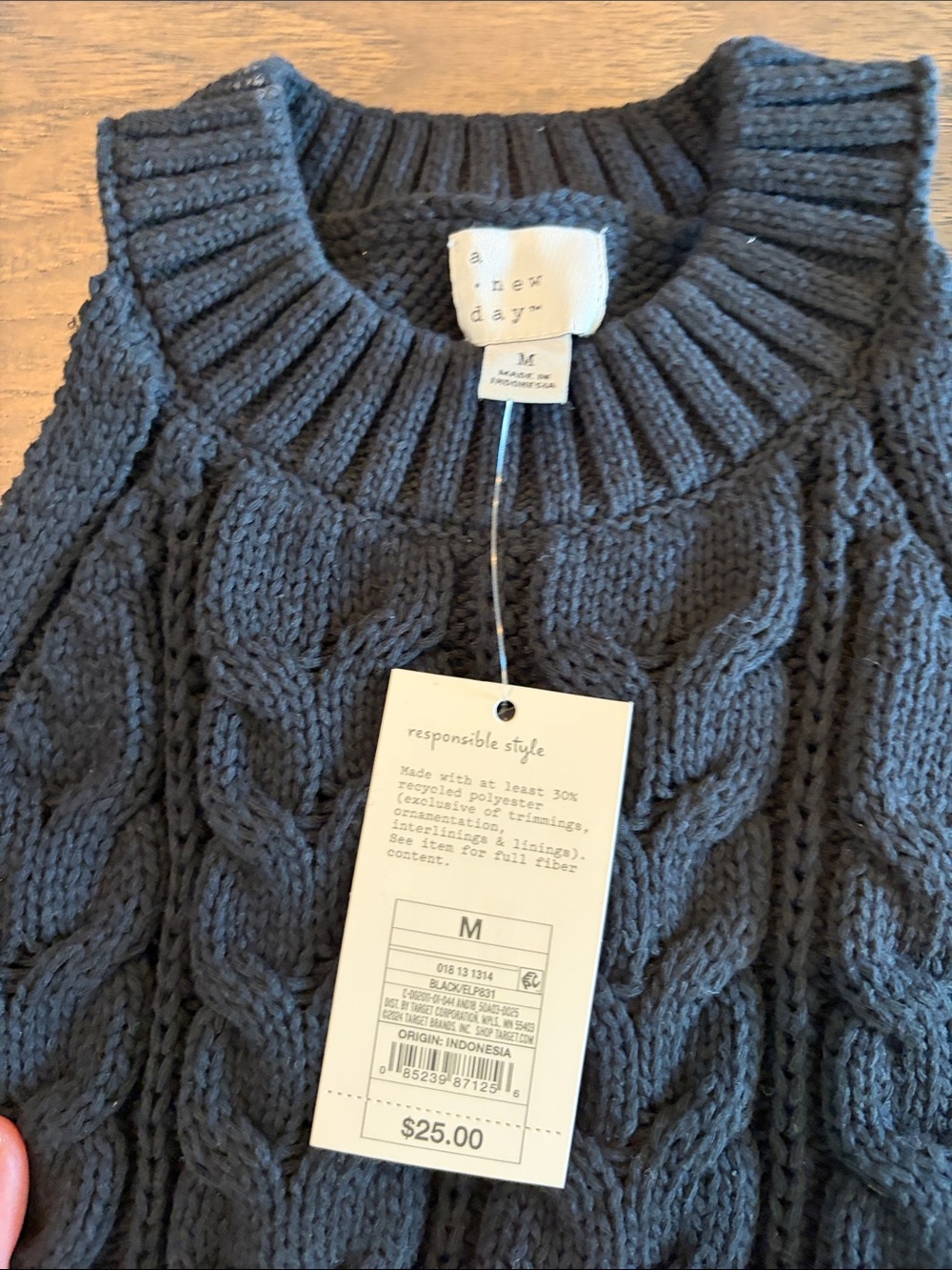 New With Tags A New Day Black Sweater Tank Sz M - Picture 2 of 7